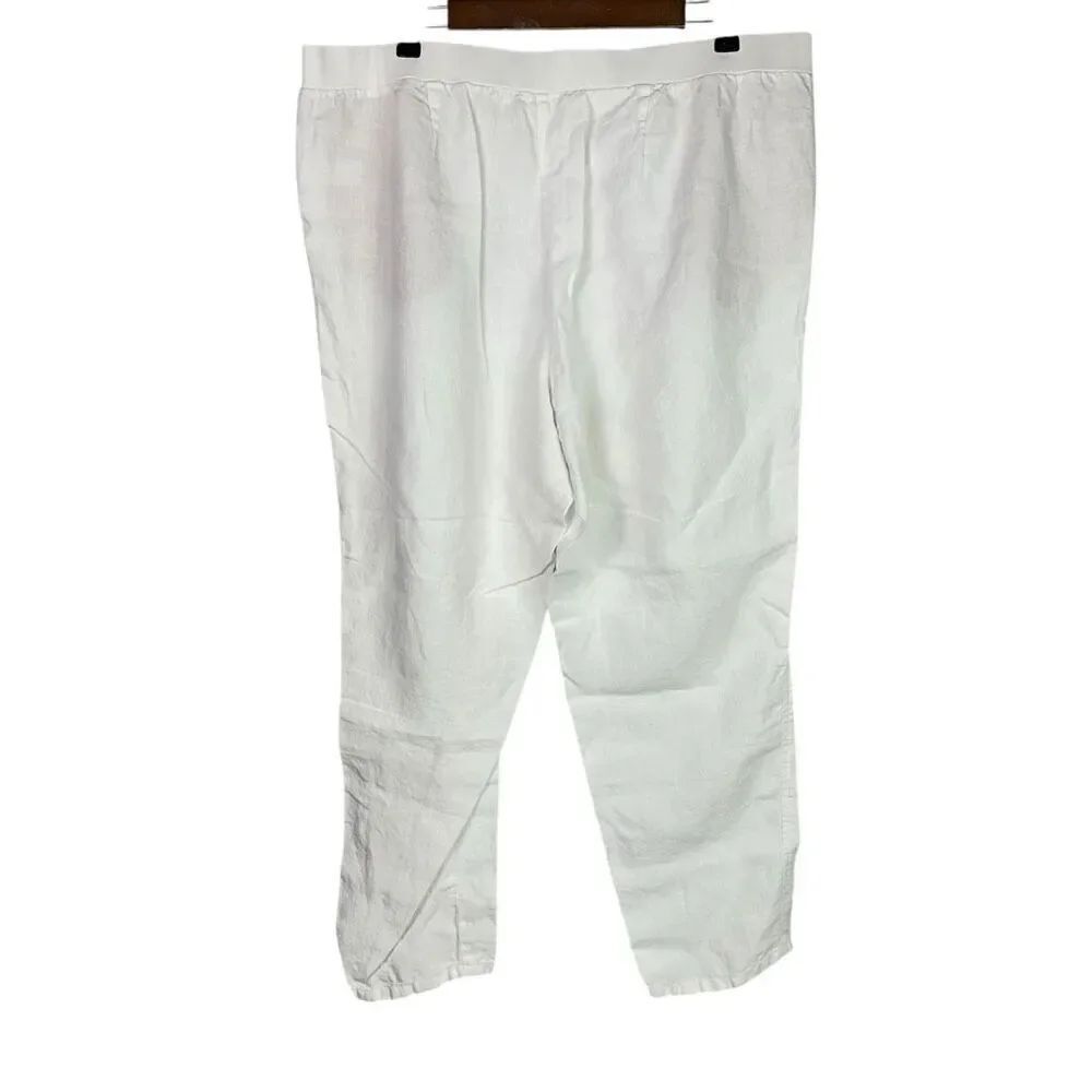 J. Jill White Love Linen Pull On Pants size XL